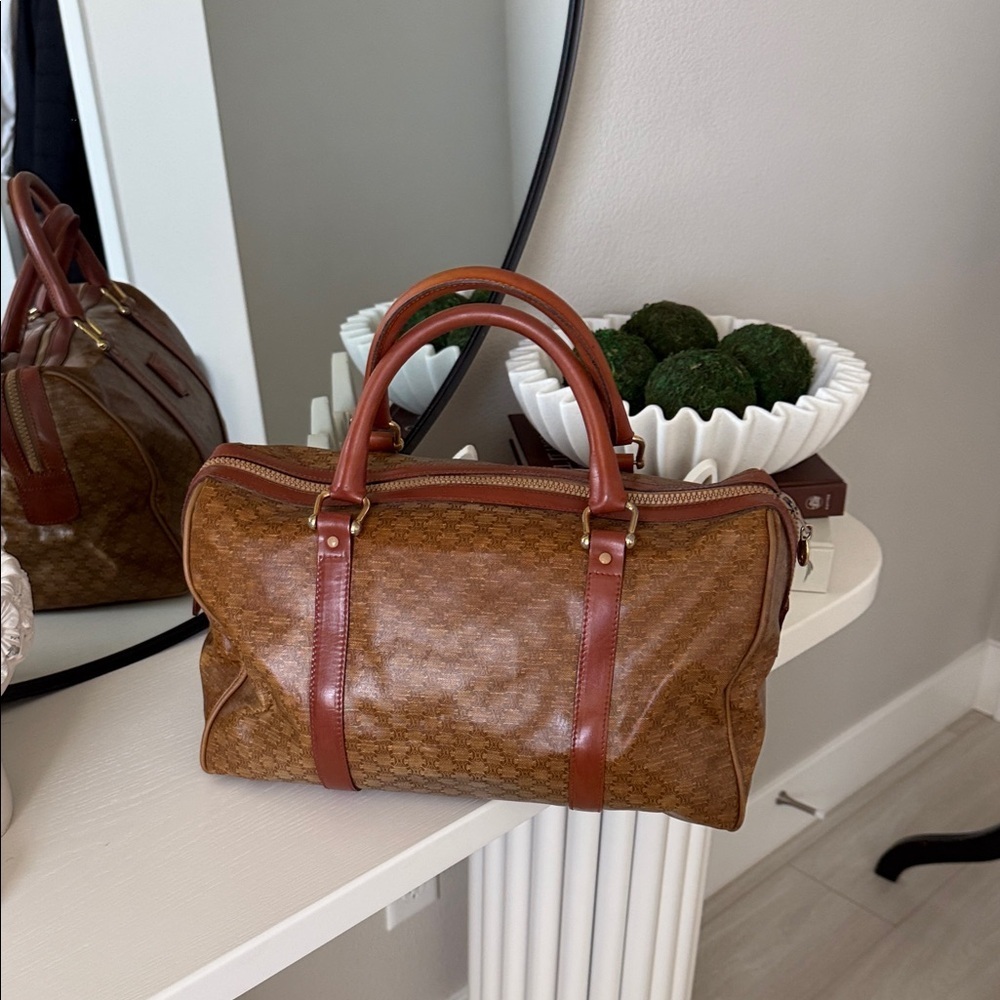 Celine Brown Boston Leather Duffel Bag - Picture 3 of 10